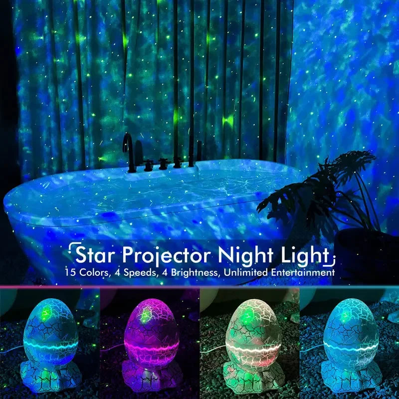 Dino EggShell Twinkle Night Projector