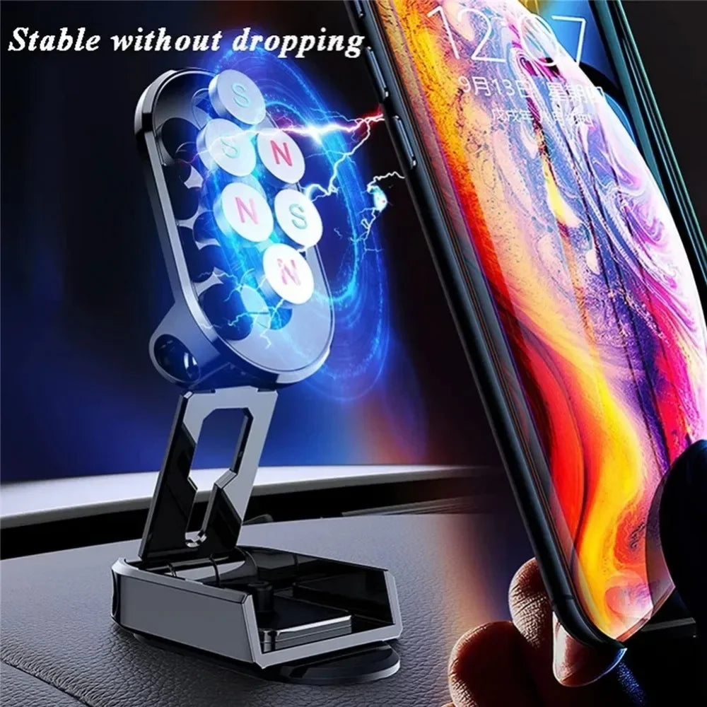 Foldable metal car phone holder