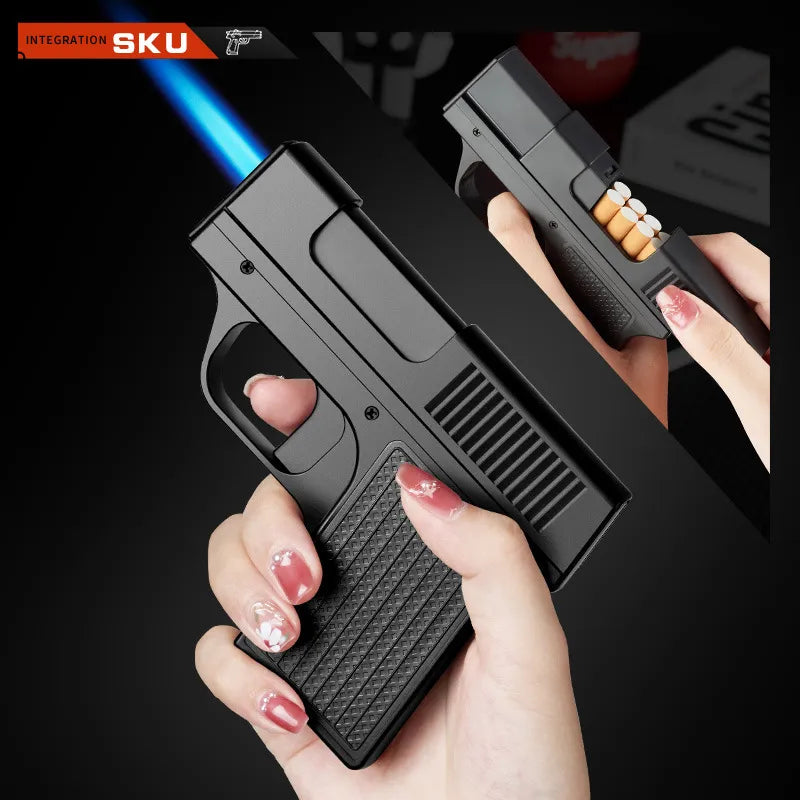 GUN-SHAPED CIGARETTE CASE LIGHTER