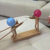 HANDMADE WOODEN FENCING PUPPETS