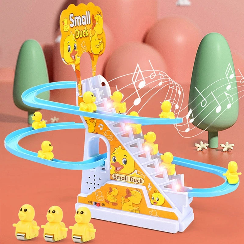 Funny Automatic Stair-Climbing Ducklings Cartoon Race Track Set