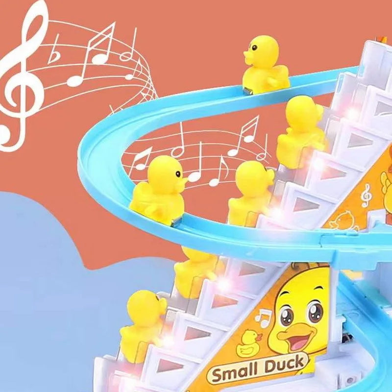 Funny Automatic Stair-Climbing Ducklings Cartoon Race Track Set