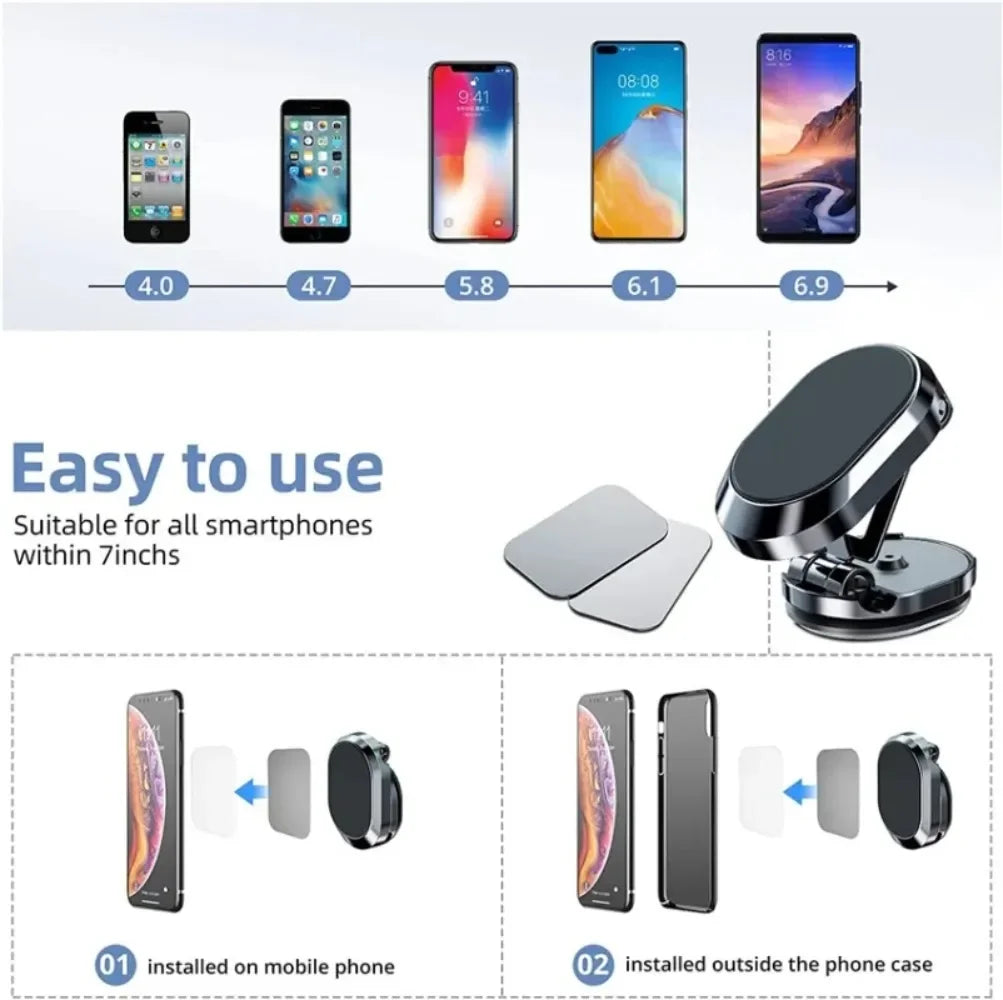 Foldable metal car phone holder