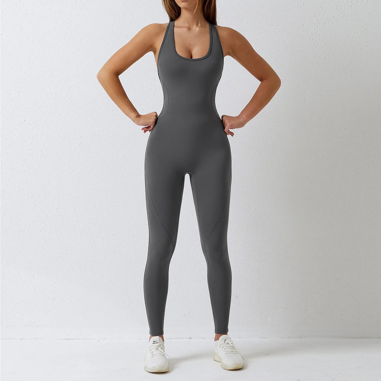 One Piece Tank Top Thigh Slimming Workout Jumpsuit