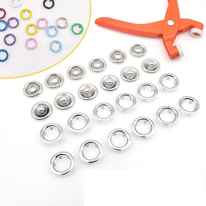 Metal Snap Buttons with Fastener Pliers Tool Kit