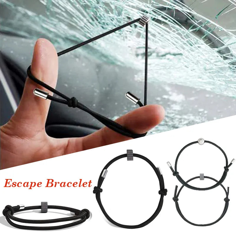 Escape Bracelet Car Glass Broken Wristband Tungsten Carbide Handrope Emergency Safety Self-Rescue Tool Women Jewelry Accessories