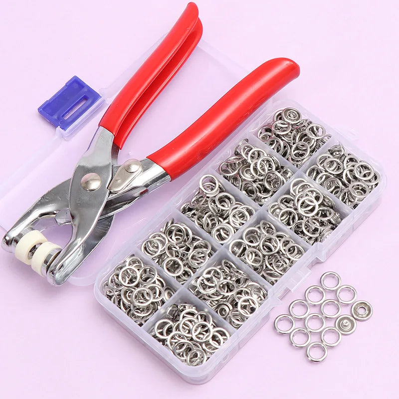 Metal Snap Buttons with Fastener Pliers Tool Kit