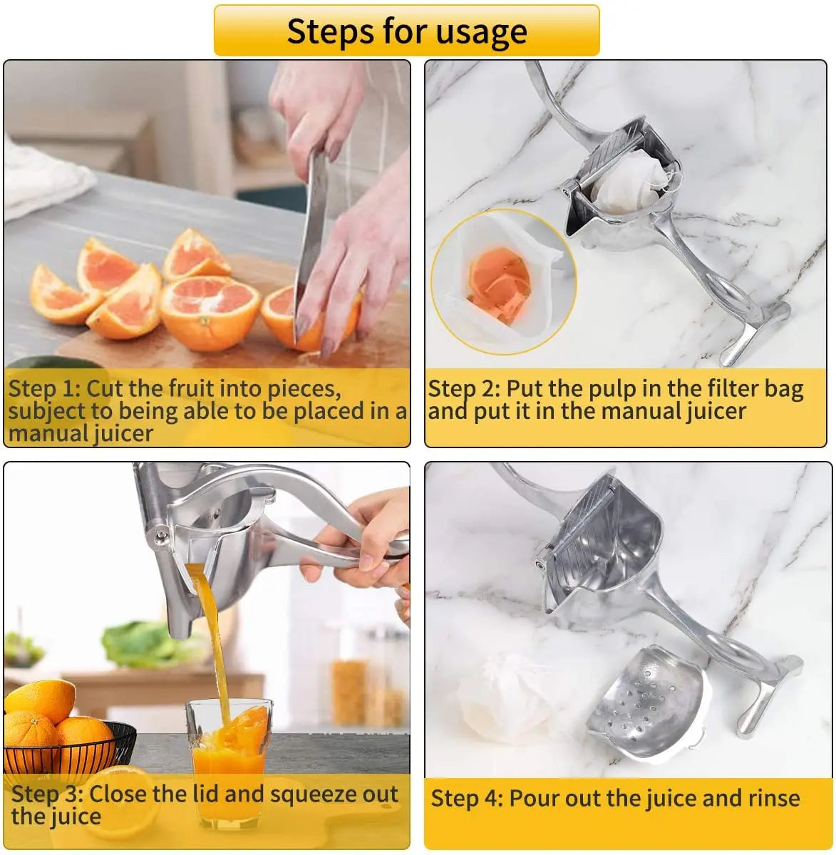 Stainless Steel Manual Lemon Juicer