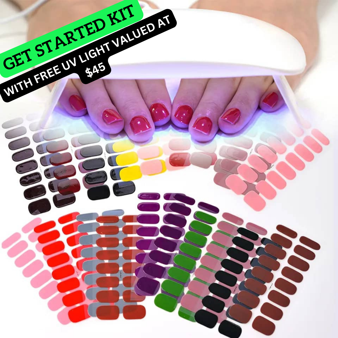 Get Started Pack (FREE UV Lamp + 20 Gel Nail Stickers )